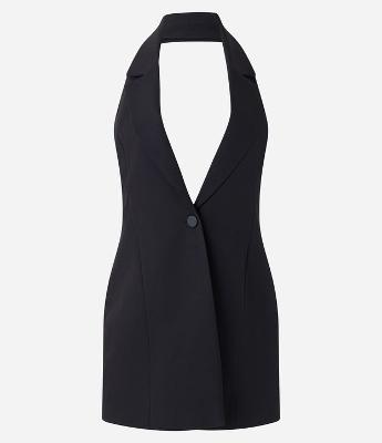 Colete Alongado em Crepe Frente Única com Botão