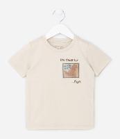 Camiseta Infantil com Estampa Aplicada de Dino - Tam 1 a 5 anos - 1