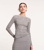 Blusa em Ribana com Brilho e Frufru na Barra - 1