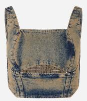 Top de Alça em Jeans Dirty Washed com Lastex - 1