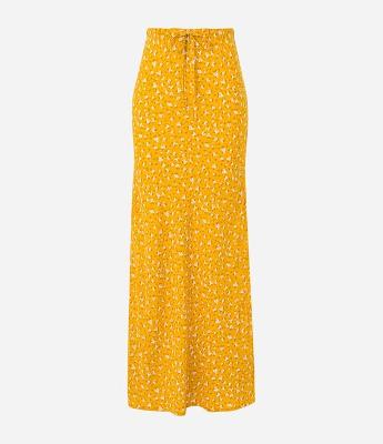 Saia Midi em Viscose Floral Liberty com Amarração