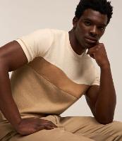 Camiseta em Algodão com Estampa Bloco de Cores - 1