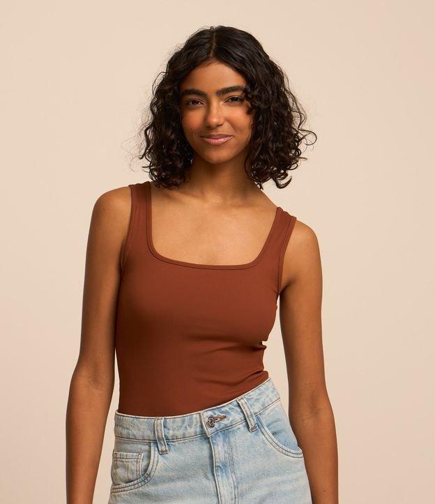 Body Básico em Ribana com Decote Quadrado - 3