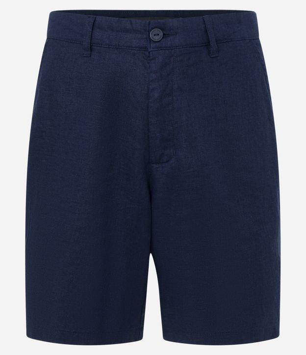 Bermuda em Linho com Abotoamento e Passantes no Cós - 2