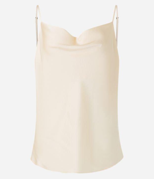 Blusa de Alcinha em Tecido Acetinado com Decote Degagê - 2
