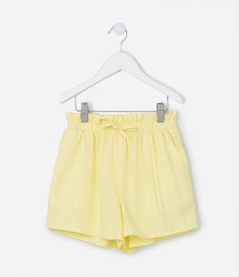 Short Clochard Infantil em Viscose com Amarração - Tam 5 a 14 anos