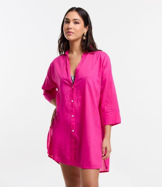 Saída de Praia Camisa em Voal com Mangas 3/4 - 1