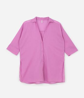 Saída de Praia Camisa em Voal com Mangas 3/4