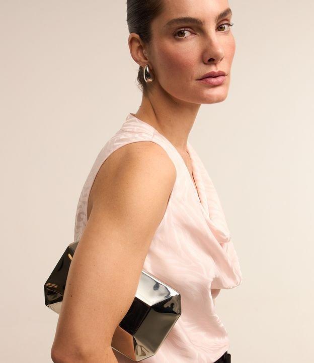 Blusa em Jacquard com Decote Degagê e Estampa Abstrata - 3