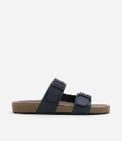 Sandália Slide em Pu com Tiras e Fivelas - 1