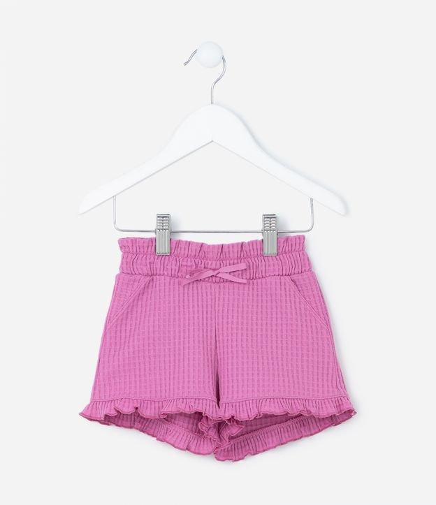 Short Clochard Infantil em Malha Texturizada com Babadinho - Tam 1 a 5 anos - 1