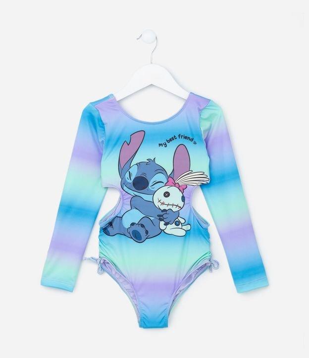 Maiô Infantil com Estampa Stitch e Proteção UV - Tam 5 a 14 anos - 1