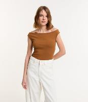 Body em Ribana com Textura e Decote Ombro a Ombro - 2