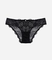 Calcinha Biquíni em Renda Floral com Medalhinha Frontal - 1