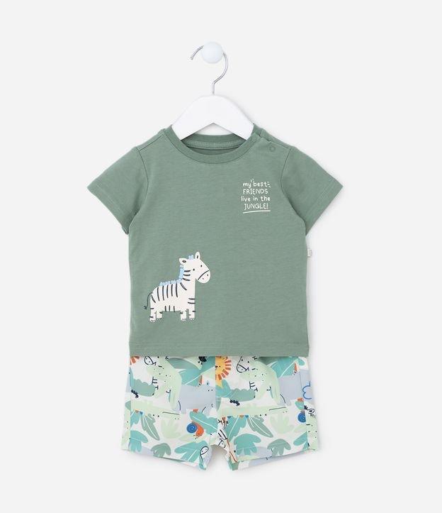 Conjunto Infantil em Algodão com Estampa de Zebra - Tam 0 a 18 meses - 2