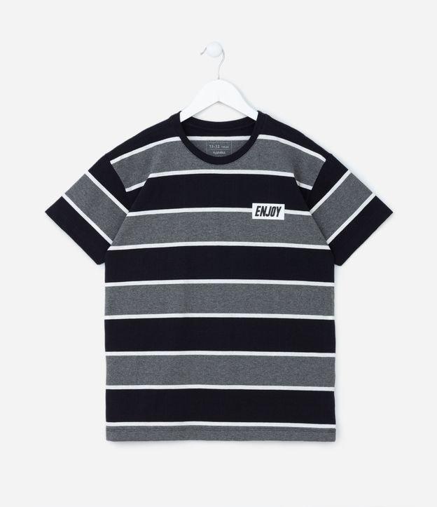 Camiseta Over Infantil com Estampa Listrada - Tam 5 a 14 anos - 1