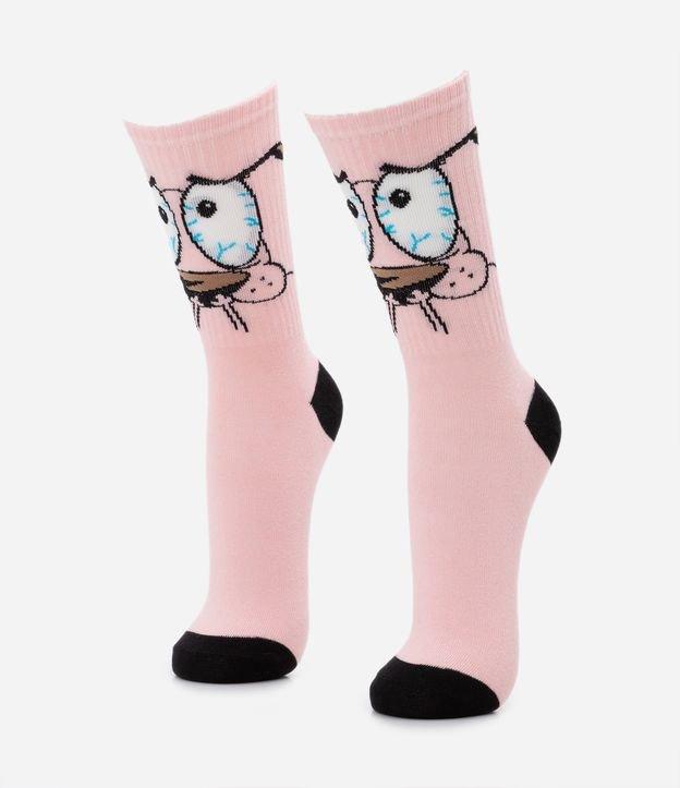 Meia Cano Alto em Algodão Estampa Coragem o Cão Covarde - 2