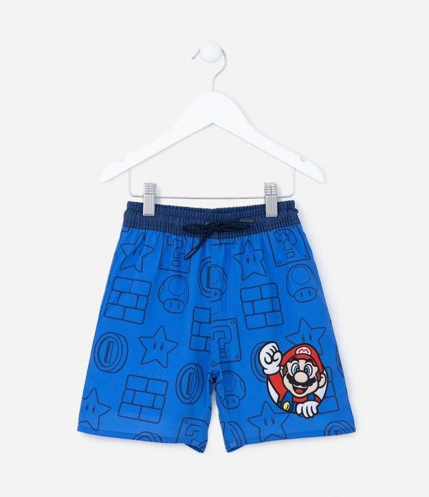 Bermuda Infantil com Cintura Elástica e Estampa do Mário Bross - Tam 5 a 12 anos - 1