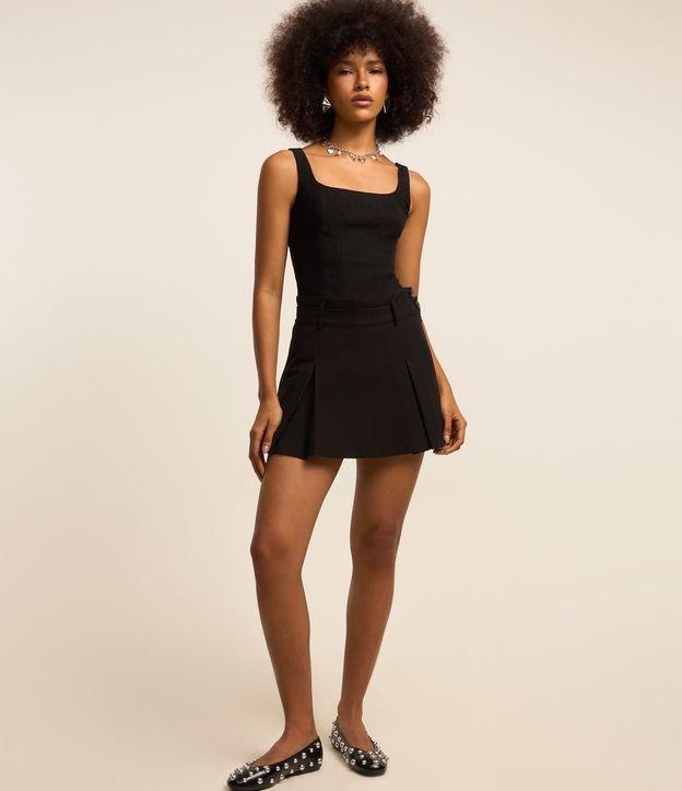 Blusa Cropped em Bengaline com Decote Quadrado - 3