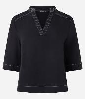 Blusa em Crepe com Detalhes de Pespontos Contrastantes - 2