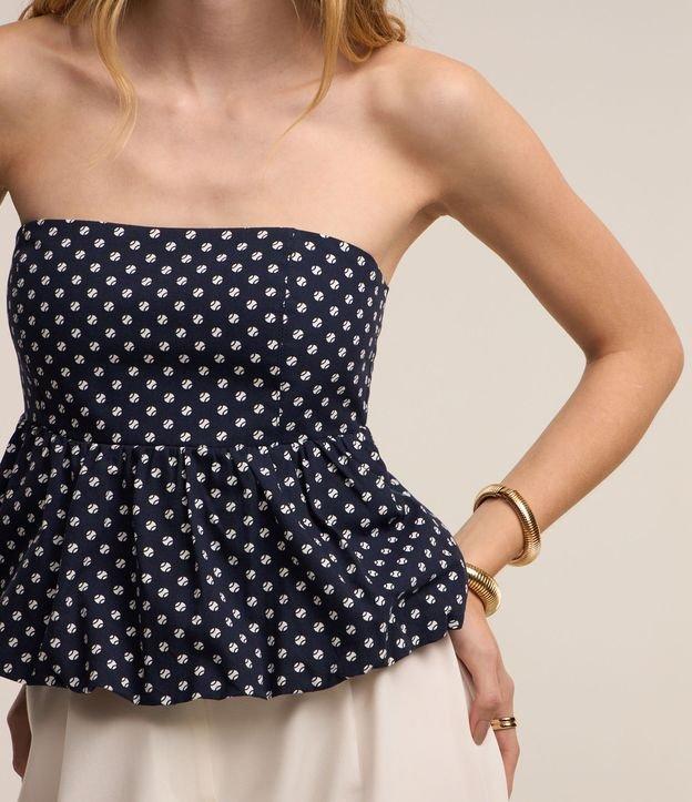 Blusa Tomara que Caia em Tricoline com Lastex e Babado Balonê - 1