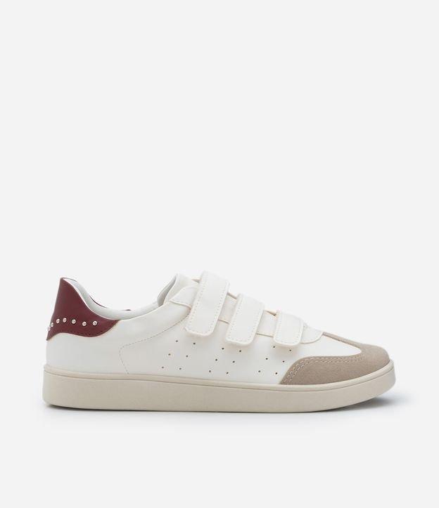 Tênis Cano Baixo com Velcro e Recortes Contrastantes - 1