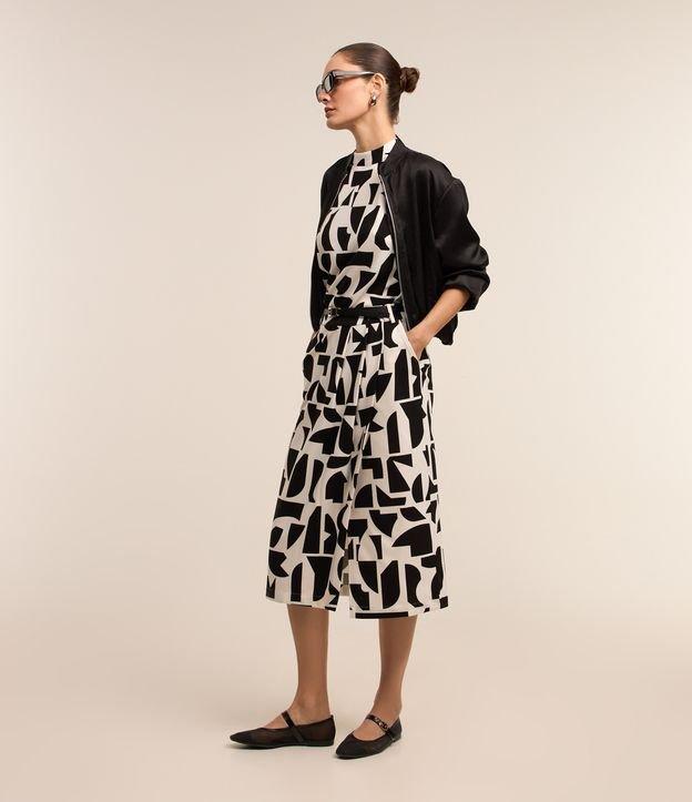 Saia Midi em Crepe com Estampa Abstrata - 3