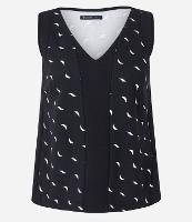 Blusa em Crepe com Decote V e Estampa de Luas - 2