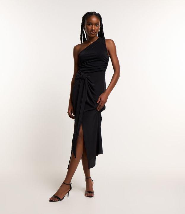 Saia Midi em Crepe com Fenda e Faixa Assimétrica - 2