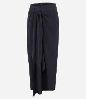 Saia Midi em Crepe com Fenda e Faixa Assimétrica - 1