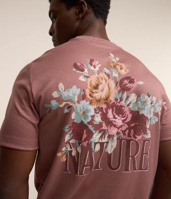 Camiseta em Algodão com Bordado Nature
