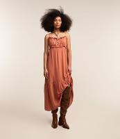 Vestido Midi Texturizado com Lastex nas Costas e Babado - 2