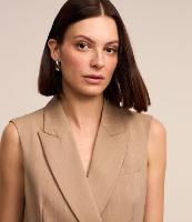 Colete Alfaiatado com Abotoamento e Estampa Risca de Giz - 2