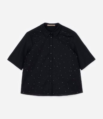 Camisa em Tricoline com Brilhos Curve & Plus Size