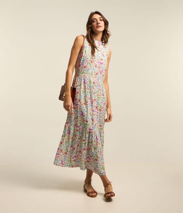 Vestido Midi em Viscose com Babado na Barra e Estampa Floral Liberty - 1