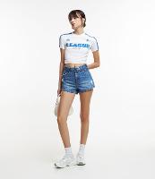 Short Cintura Alta em Jeans com Cinto Fivela Redonda - 1