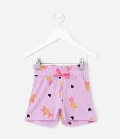 Short Clochard Infantil Canelado com Estampa de Abelhinhas - Tam 1 a 5 Anos - 1