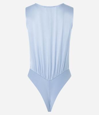 Body sem Manga em Chiffon com Decote Transpassado