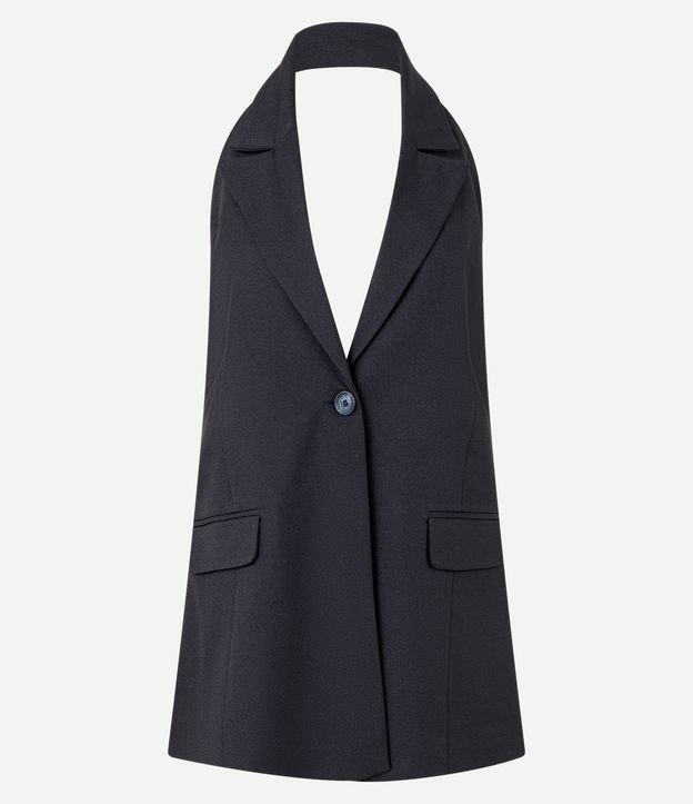 Colete Frente Única em Alfaiataria com Botão único e Bolsos - 1