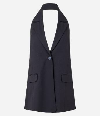 Colete Frente Única em Alfaiataria com Botão único e Bolsos