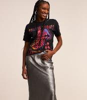 Saia New Midi em Cetim Metalizado e Efeito Manchado - 1