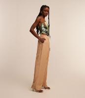 Calça Reta Alfaiatada com Pregas e Cós Deslocado - 1