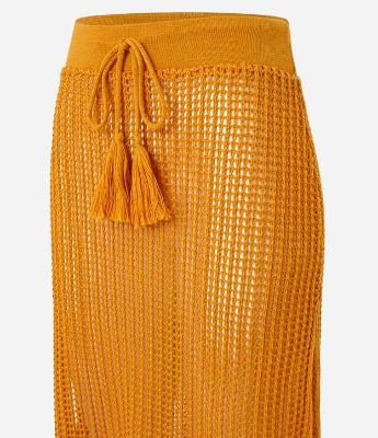 Saída de Praia Saia Midi em Crochê