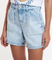 Short Mom em Jeans com Bolso Carpinteiro e Barra Dobrada - 1
