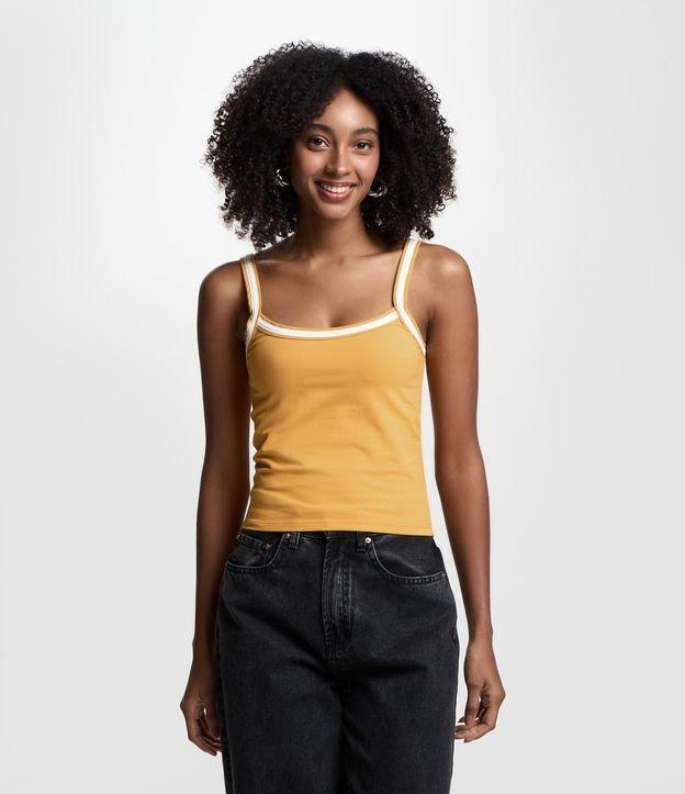 Blusa Regata em Algodão com Viés Contrastante - 2