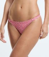 Biquíni Calcinha String com Estampa Xadrez Vichy e Miçangas - 1