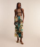 Saia New Midi em Viscose com Amarração na Cintura e Estampa Abstrata - 2