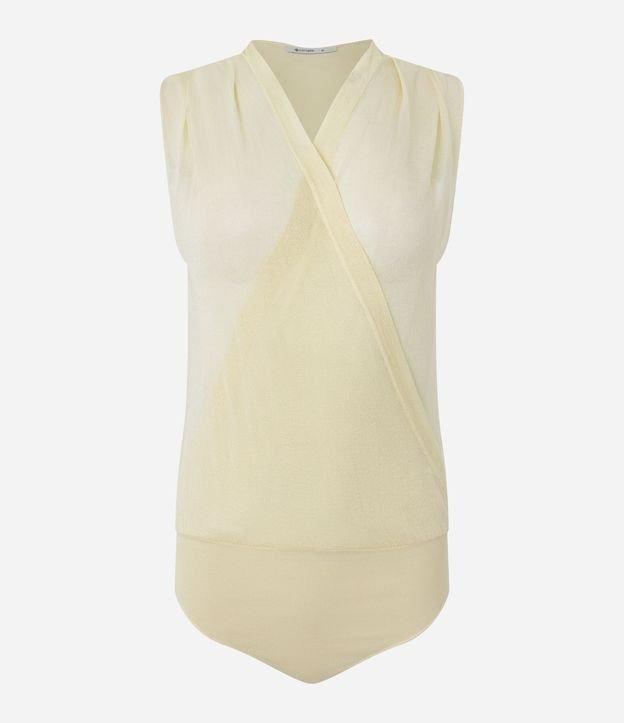 Body com Decote V Transpassado e Pregas nos Ombros - 2