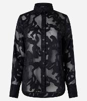 Camisa em Chiffon com Textura Devorê - 1