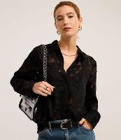 Camisa em Chiffon com Textura Devorê - 2